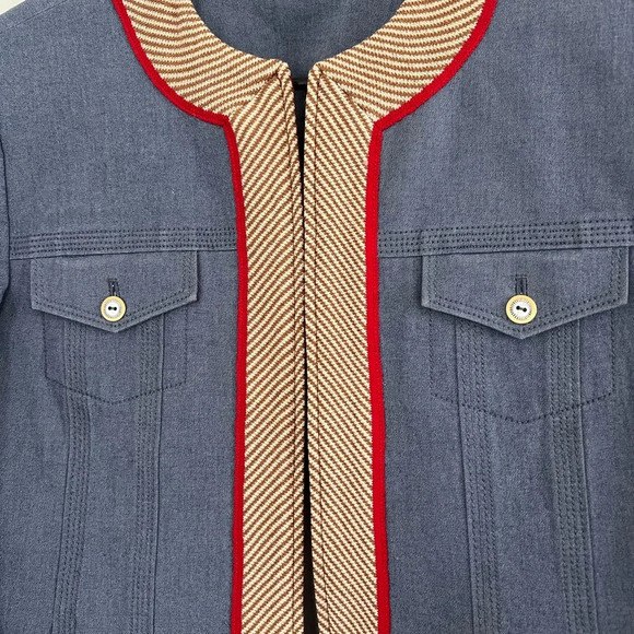 VINTAGE St. John’s Pre-Fall ‘07 Denim Zip-Up Blazer | Medium/Large - Picture 10 of 11